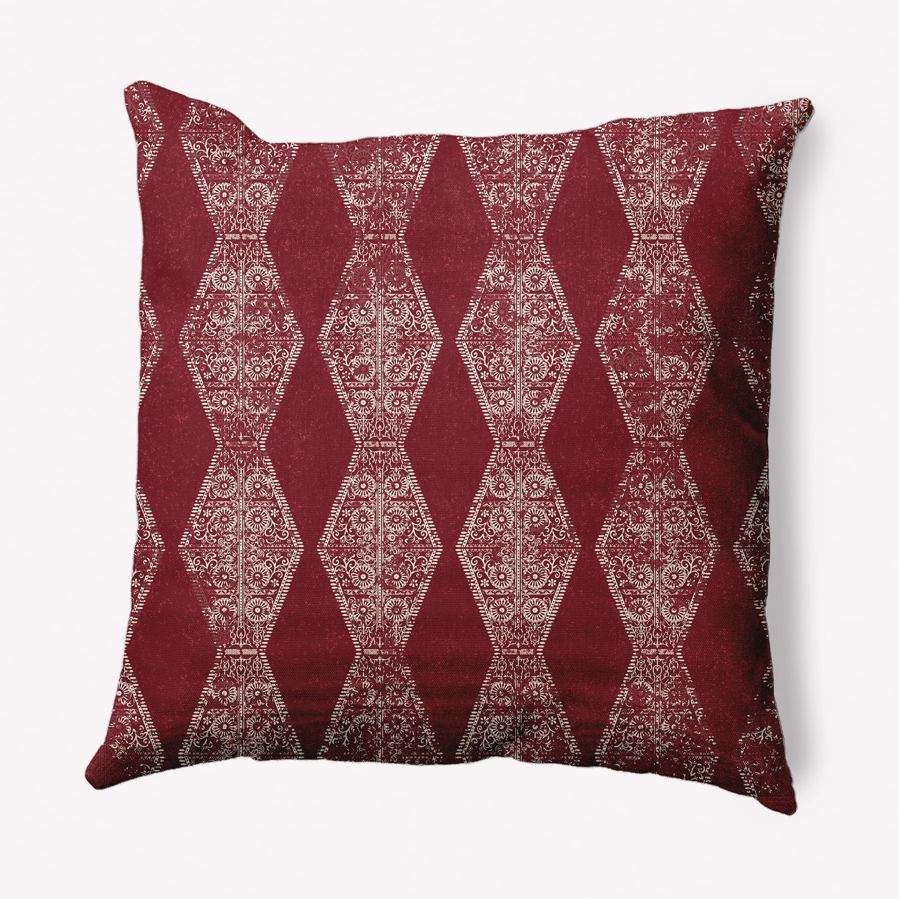 Simply Daisy 18 in x 18 in Red Stripes Polyester Throw Pillow