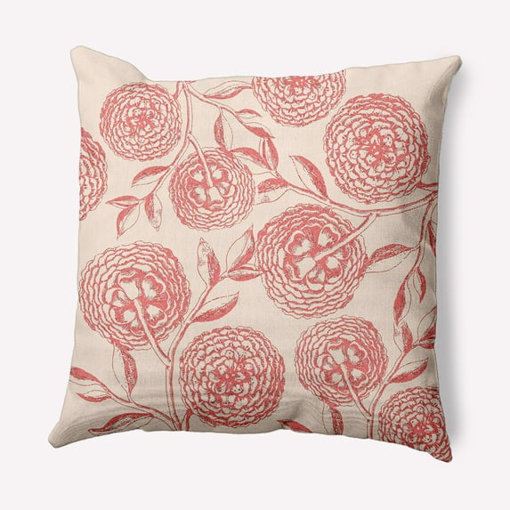 18" x 18" Simply Daisy Antique Flowers Decorative Throw Pillow