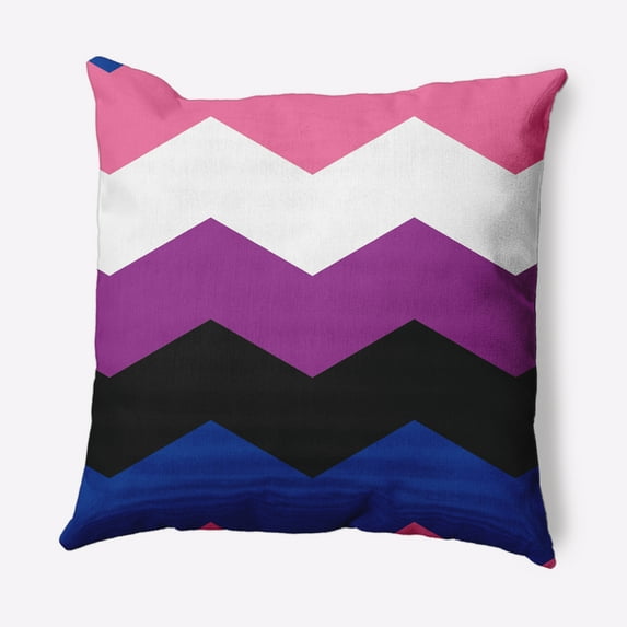 Simply Daisy 18 inch Genderfluid Chevron Outdoor Throw Pillow