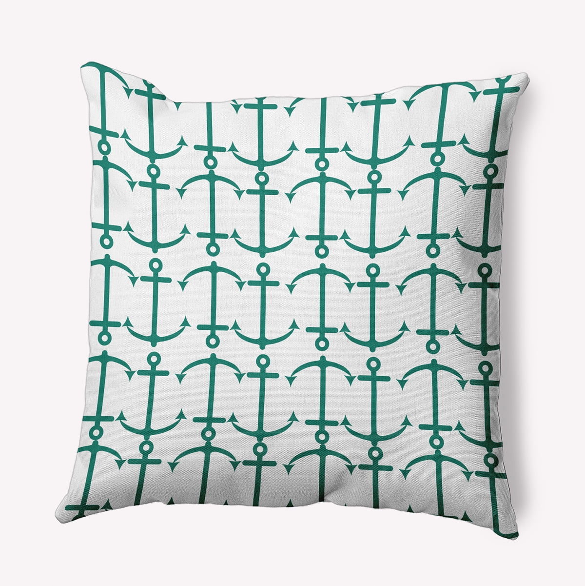 Simply Daisy 18-inch Square Anchor Pattern Polyester Indoor Pillow, Kelly Green Qty 1