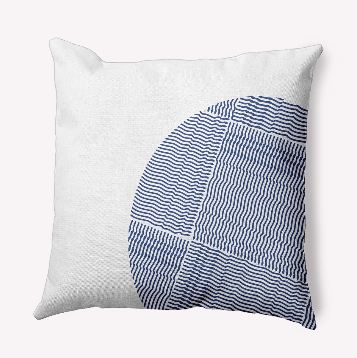 Simply Daisy 18-inch Square Big Circle Polyester Indoor Pillow, Nautical Navy Qty 1