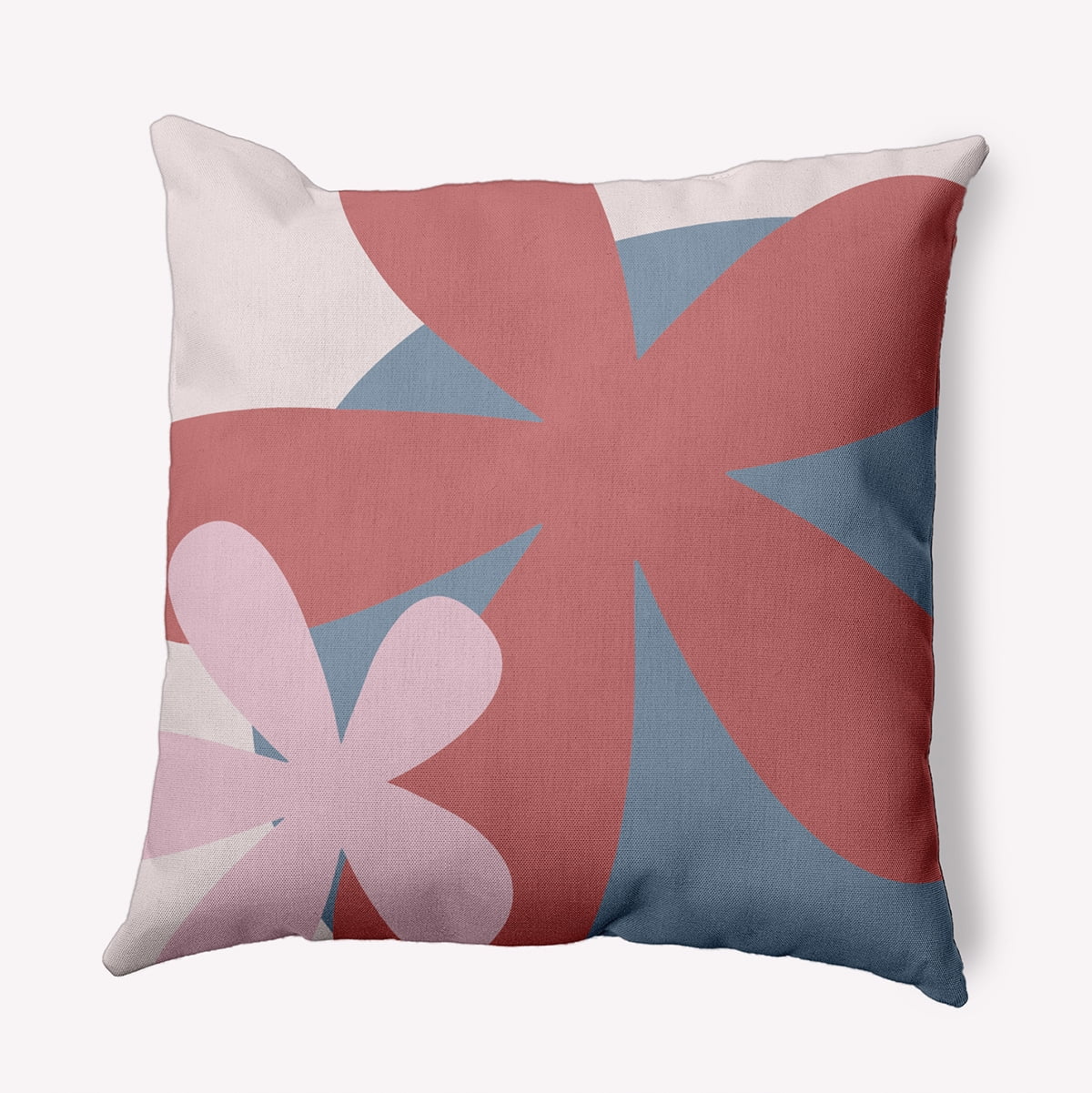Simply Daisy 18-inch Square Bold Flowers Polyester Indoor Pillow, Bright Mauve Pink Qty 1