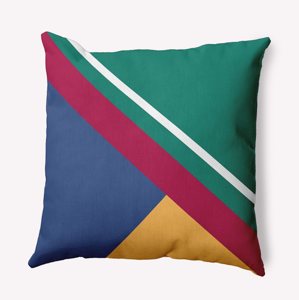 Simply Daisy 18-inch Square Bold Shapes Polyester Indoor Pillow, Kelly Green Qty 1