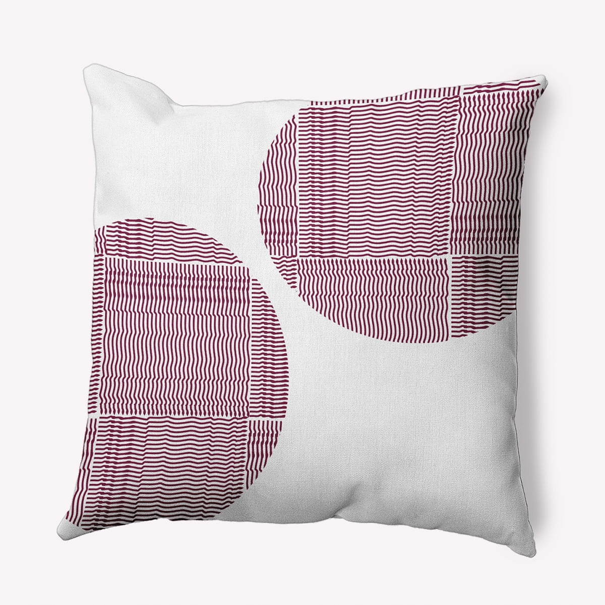 Simply Daisy 18-inch Square Circles and Squares Polyester Indoor Pillow, Maroon Red Qty 1