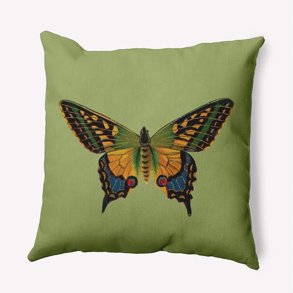 Simply Daisy 18-inch Square Colorful Swallowtail Polyester Throw Pillow, Apple Green Qty 1