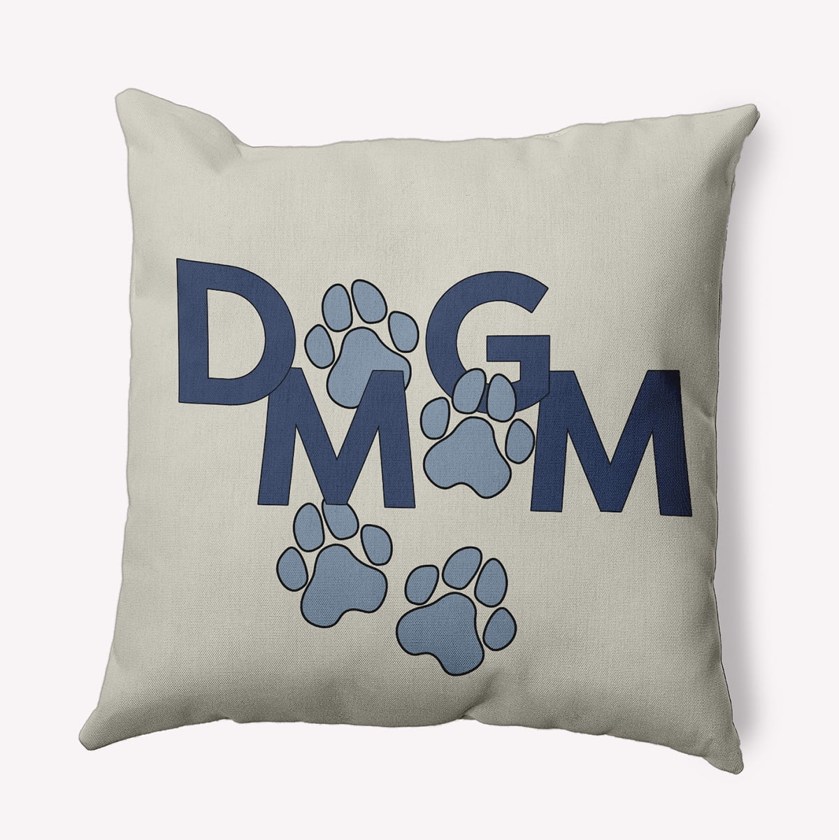 Simply Daisy 18-inch Square Dog Mom Polyester Indoor Pillow, Dusty Smoke Blue Qty 1