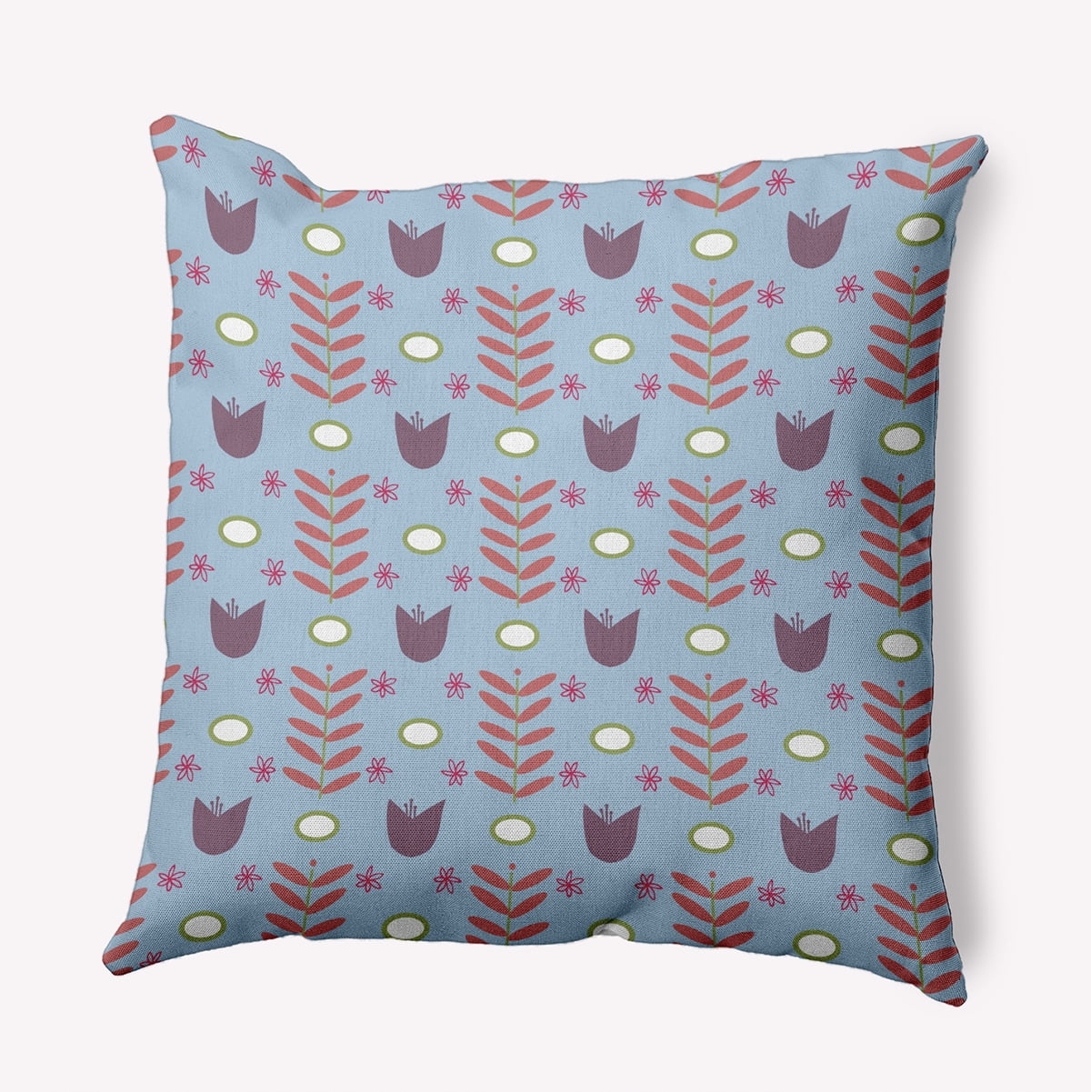 Simply Daisy 18-inch Square Spring Garden Polyester Throw Pillow, Blue Qty 1
