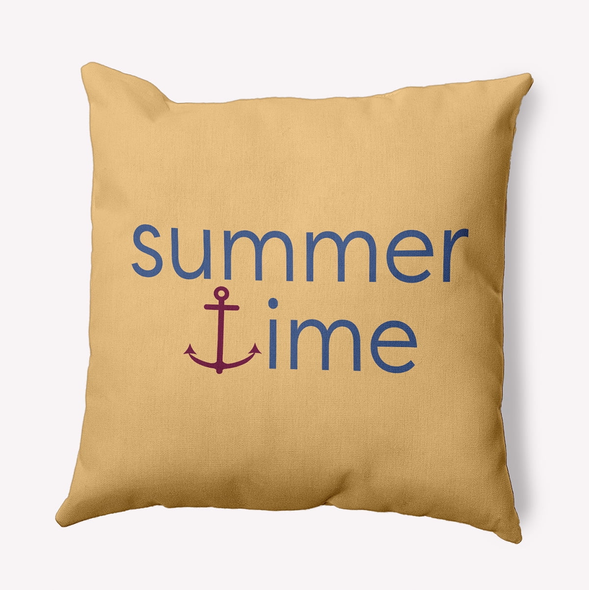 Simply Daisy 18-inch Square Summer Time Anchored Polyester Throw Pillow, Navy Qty 1