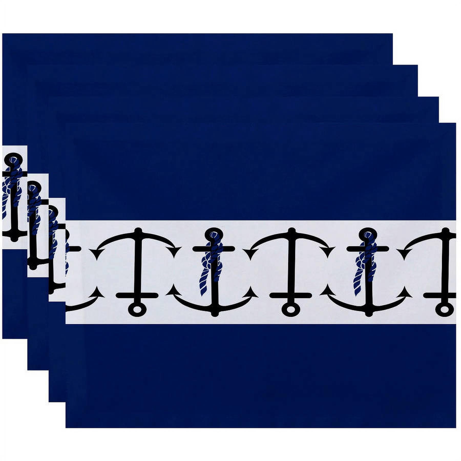 Simply Daisy 18" x 14" Anchor Stripe Stripe Print Placemats, Set of 4