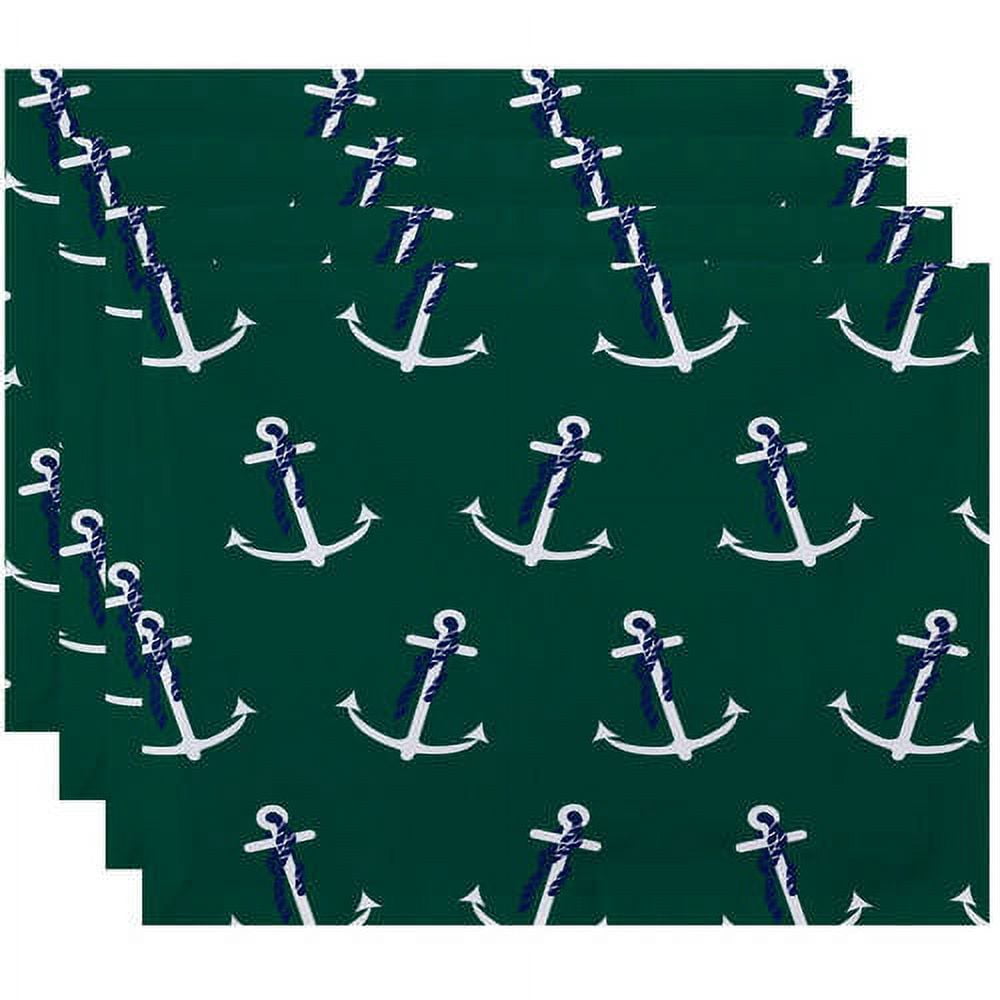 Simply Daisy 18" x 14" Anchor Whimsy Geometric Print Placemats, Set of 4