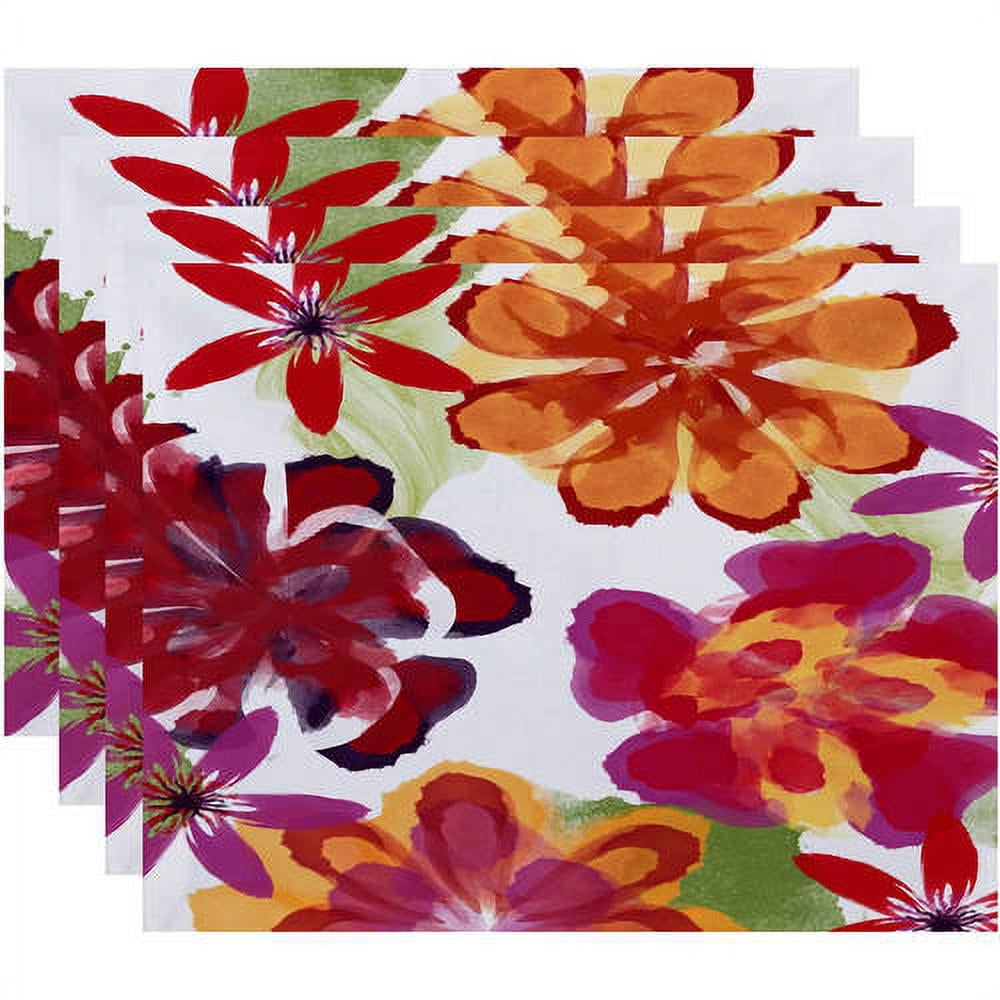 Simply Daisy 18" x 14" Ani Floral Print Placemat (Set of 4)