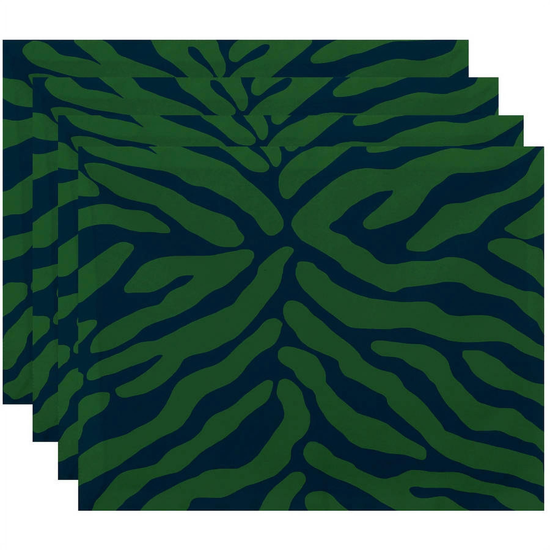Simply Daisy 18" x 14" Animal Stripe Geometric Print Placemats, Set of 4