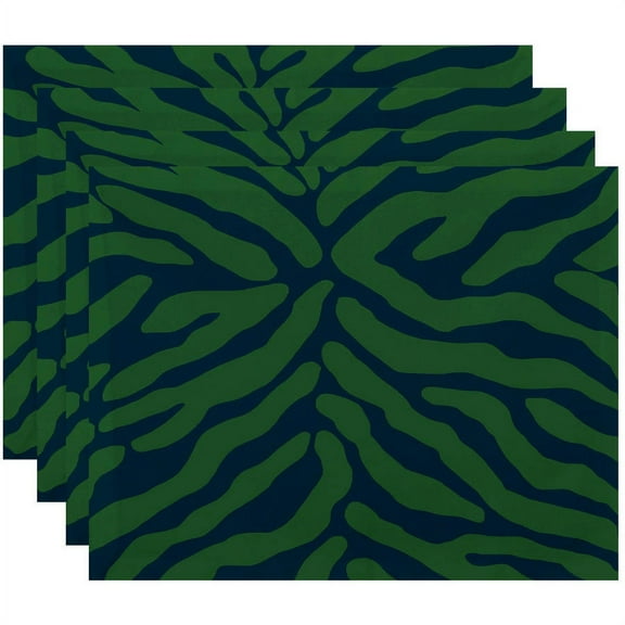 Simply Daisy 18" x 14" Animal Stripe Geometric Print Placemats, Set of 4