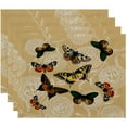 thumbnail image 1 of Simply Daisy 18" x 14" Antique Butterflies and Flowers Animal Print Placemats, Set of 4, 1 of 1