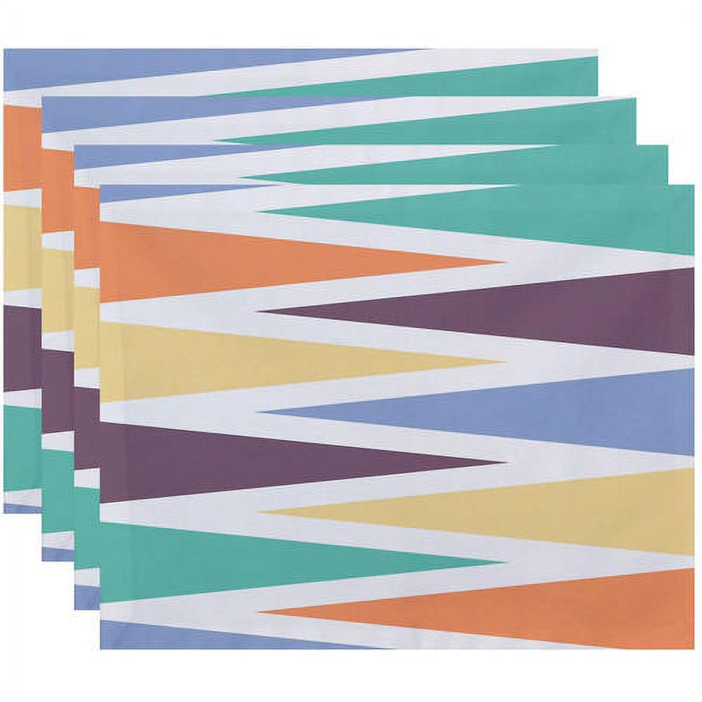 Simply Daisy 18" x 14" Backgammon Geometric Print Placemats, Set of 4