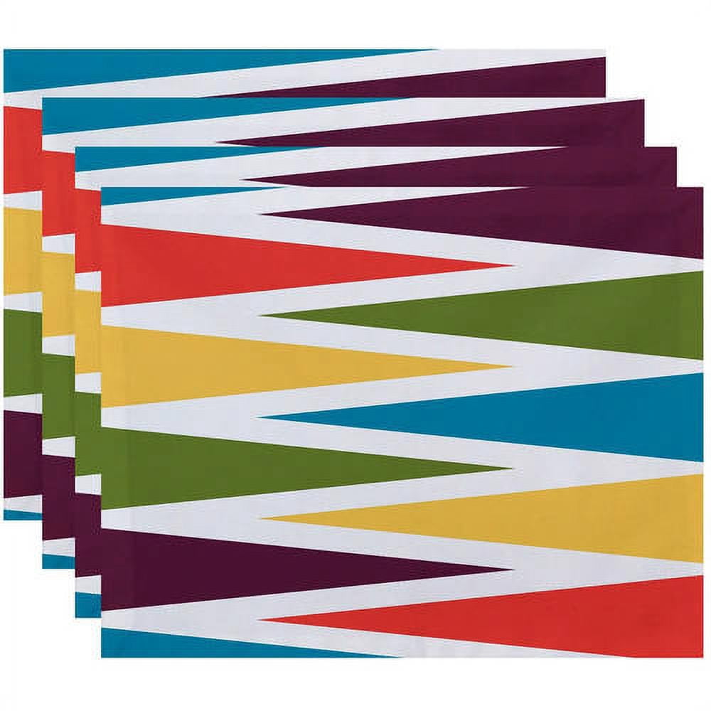 Simply Daisy 18" x 14" Backgammon Geometric Print Placemats, Set of 4