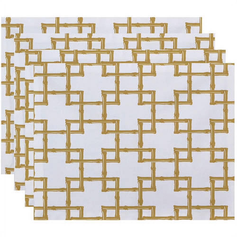 Simply Daisy 18" x 14" Bamboo 2 Geometric Print Placemats, Set of 4