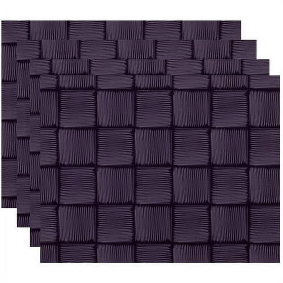 Simply Daisy 18" x 14" Basketweave Geometric Print Placemats, Set of 4