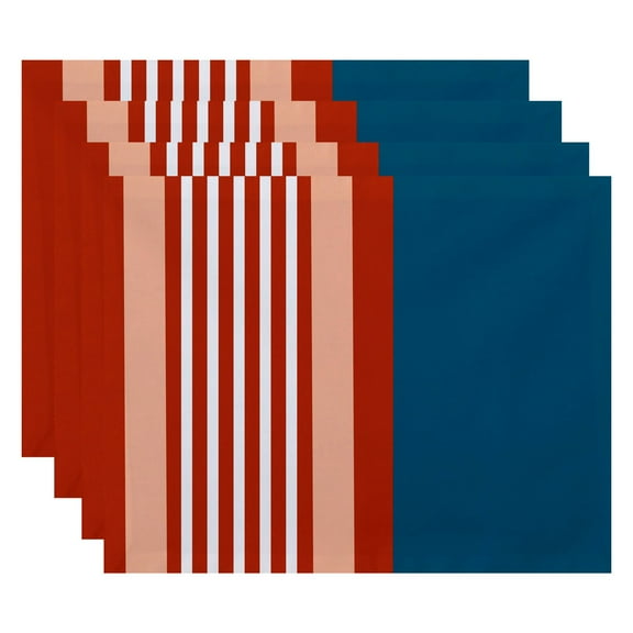 Simply Daisy 18" x 14" Beach Shack Stripe Print Placemat, Set of 4