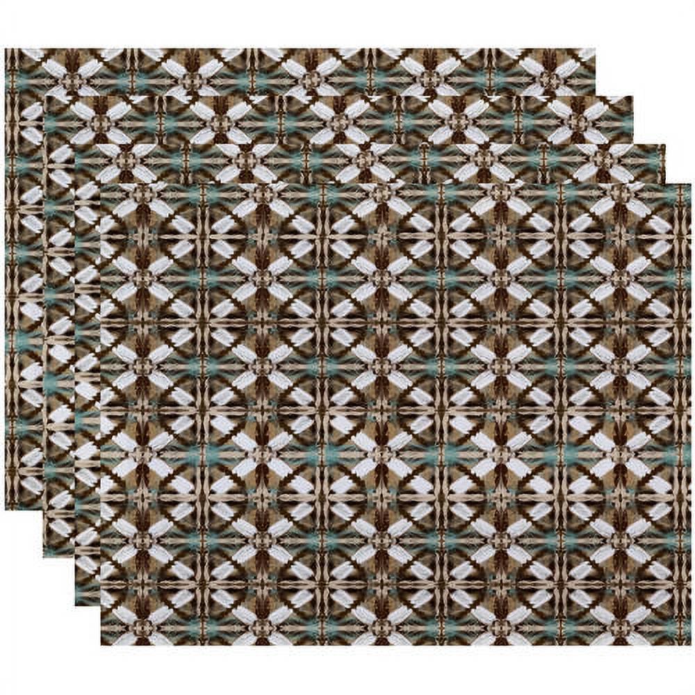 Simply Daisy 18" x 14" Beach Tile Geometric Print Placemat, Set of 4