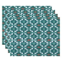 Simply Daisy 18" x 14" Beach Tile Geometric Print Placemat, Set of 4