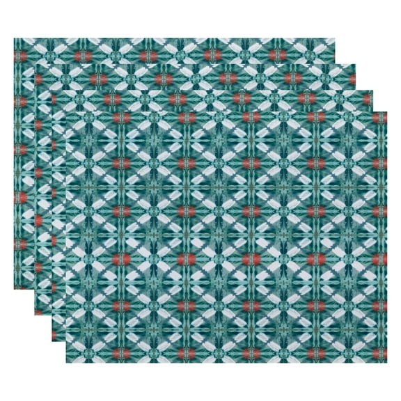 Simply Daisy 18" x 14" Beach Tile Geometric Print Placemat, Set of 4