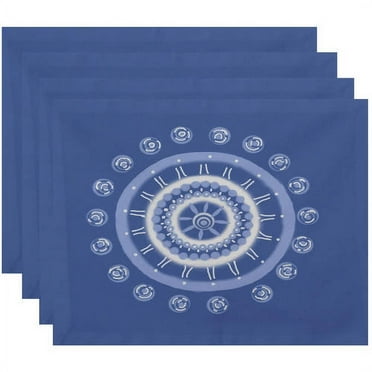 Simply Daisy 18" x 14" Beachy Keen Geometric Print Placemats, Set of 4