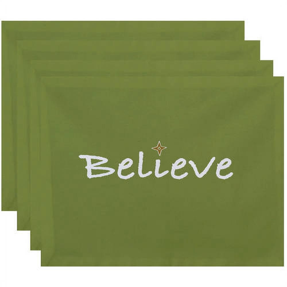 Simply Daisy 18" x 14" Believe Word Print Placemats, Set of 4