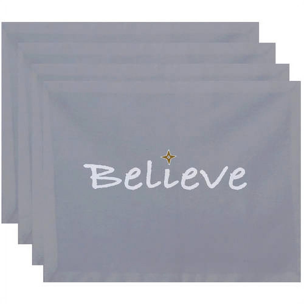 Simply Daisy 18" x 14" Believe Word Print Placemats, Set of 4