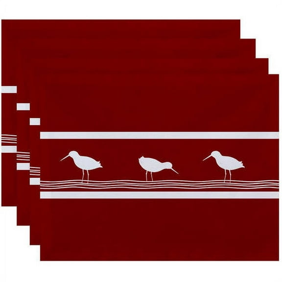 Simply Daisy 18" x 14" Birdwalk Animal Print Placemats, Set of 4