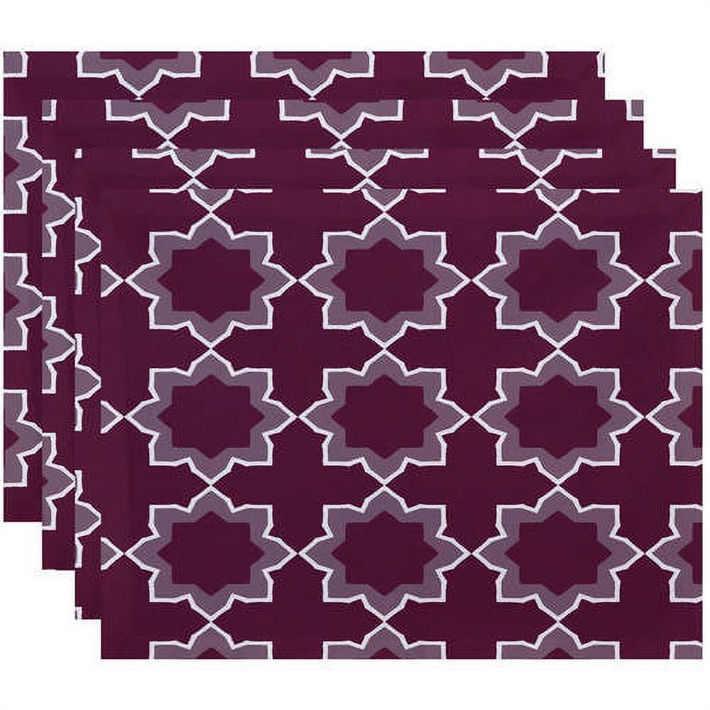 Simply Daisy 18" x 14" Bohemian Geometric Print Placemats, Set of 4