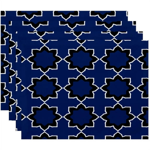 Simply Daisy 18" x 14" Bohemian Geometric Print Placemats, Set of 4