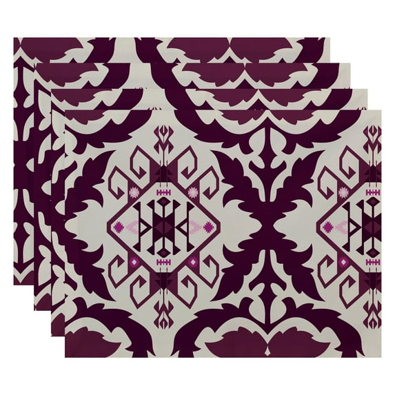 Simply Daisy 18" x 14" Bombay 6 Geometric Print Placemats, Set of 4