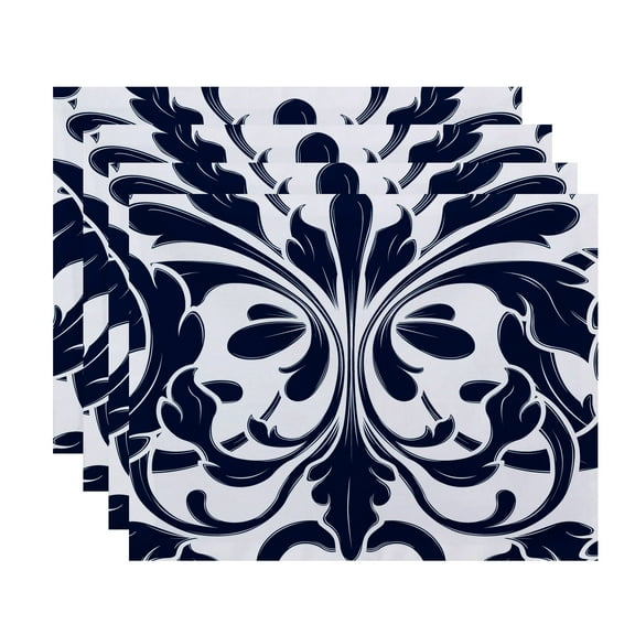 Simply Daisy 18" x 14" British Colonial Geometric Print Placemat (Set of 4)