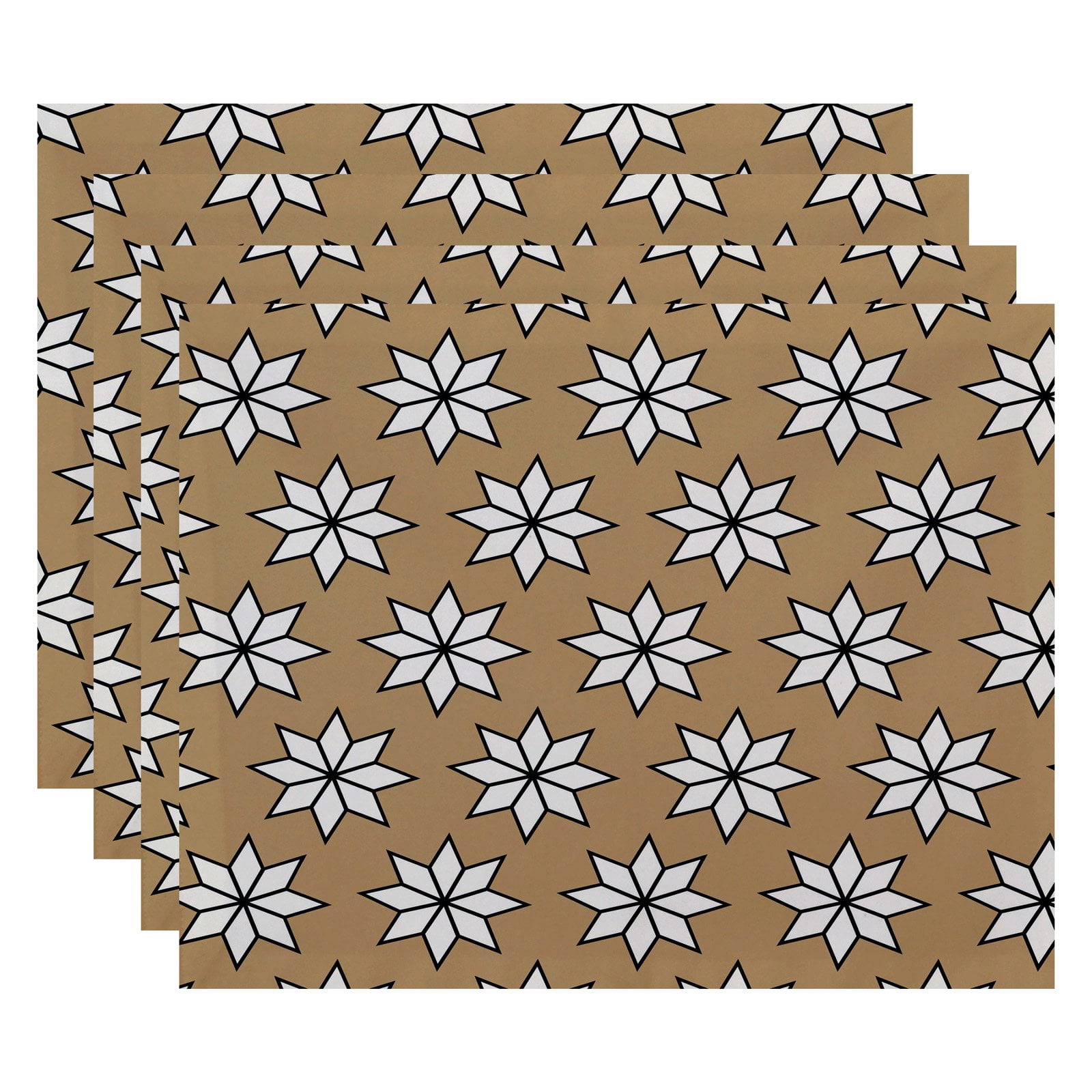 Simply Daisy 18" x 14" Christmas Stars 1 Geometric Print Placemats, Set of 4