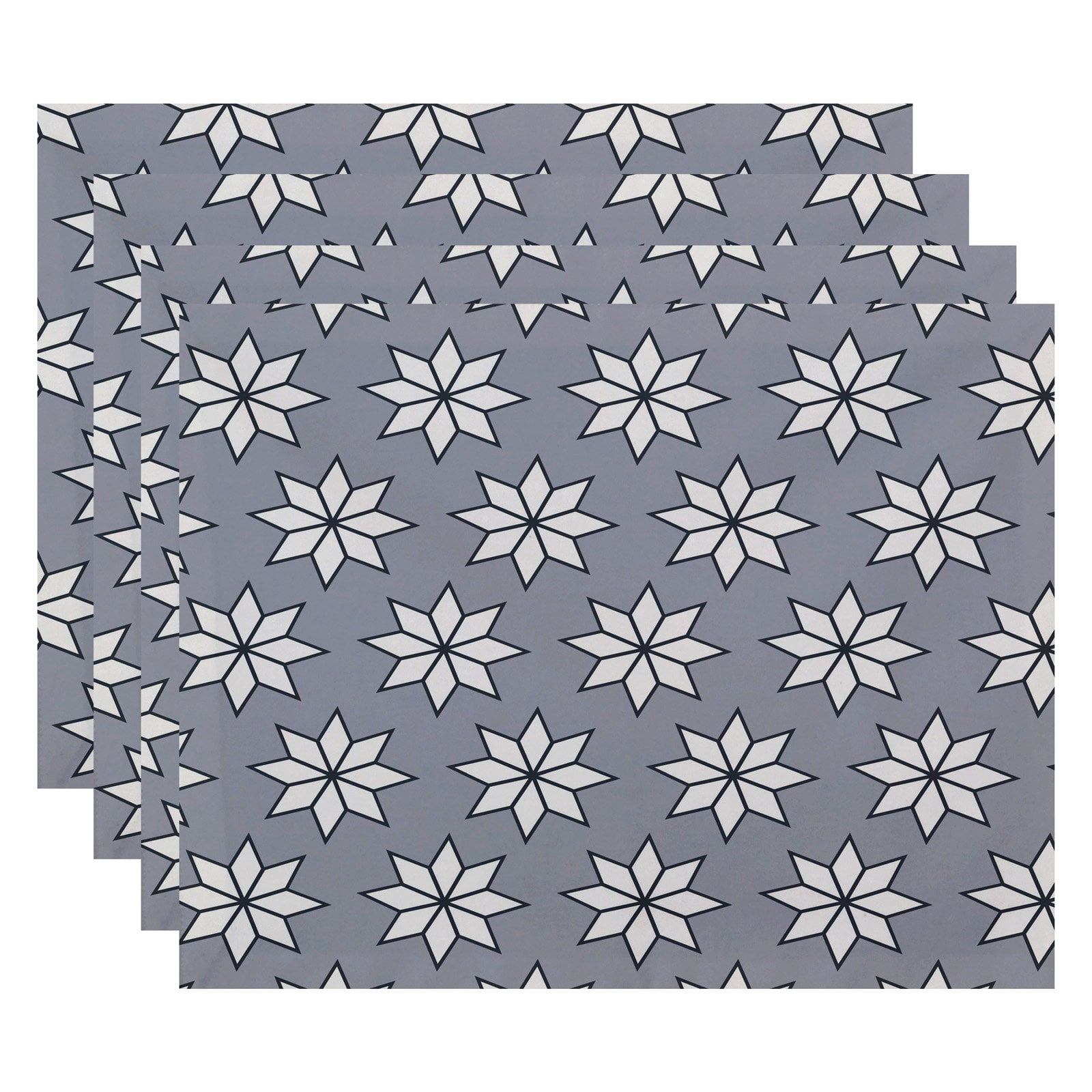 Simply Daisy 18" x 14" Christmas Stars 1 Geometric Print Placemats, Set of 4