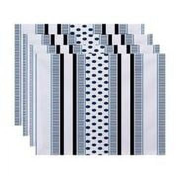 Simply Daisy 18" x 14" Comb Dot Stripe Print Placemat (Set of 4)