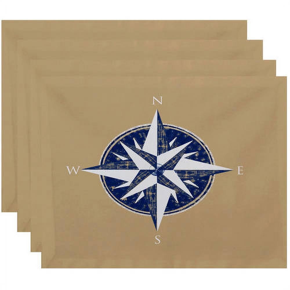 Simply Daisy 18" x 14" Compass Geometric Print Placemats, Set of 4