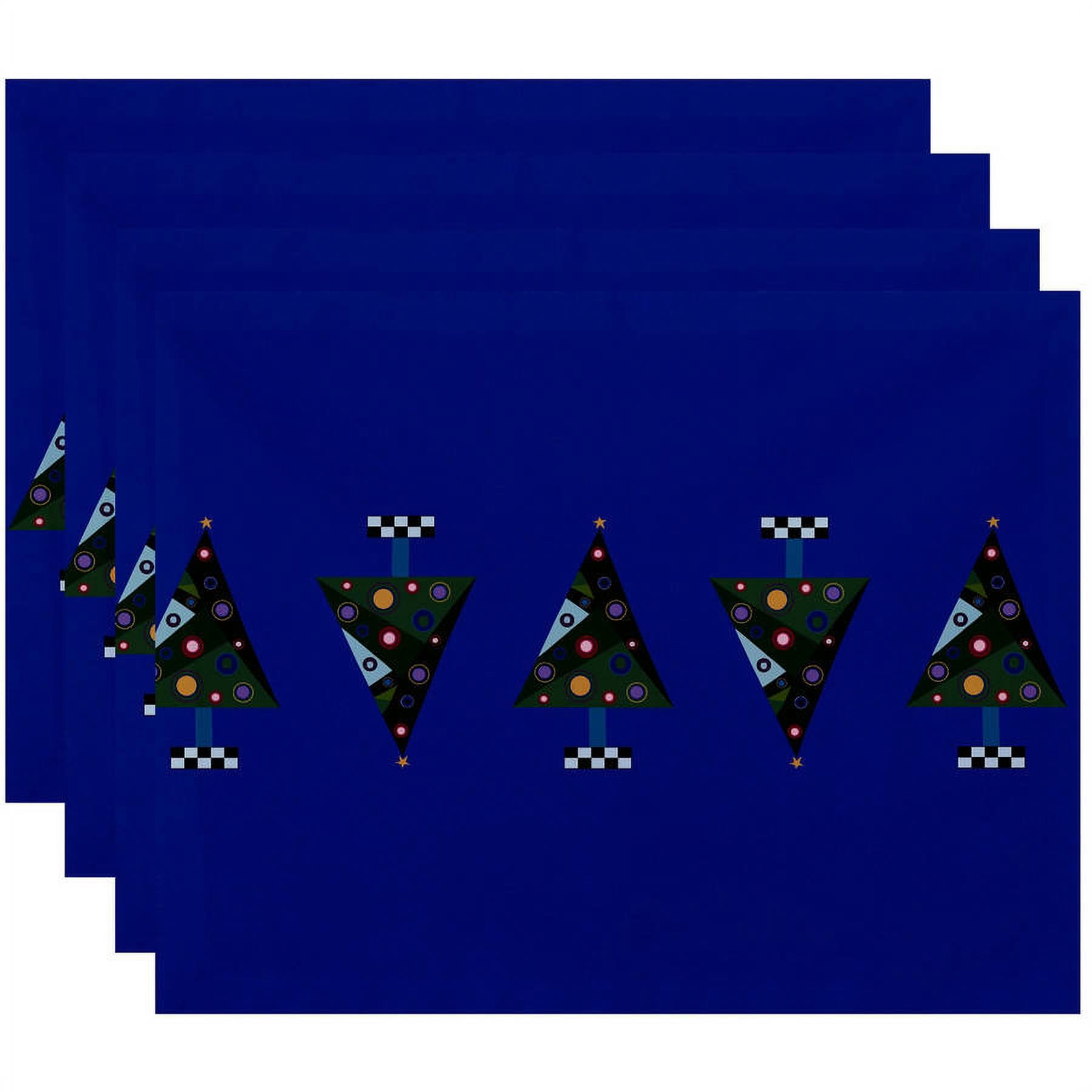 Simply Daisy 18" x 14" Crazy Christmas Holiday Print Placemats, Set of 4