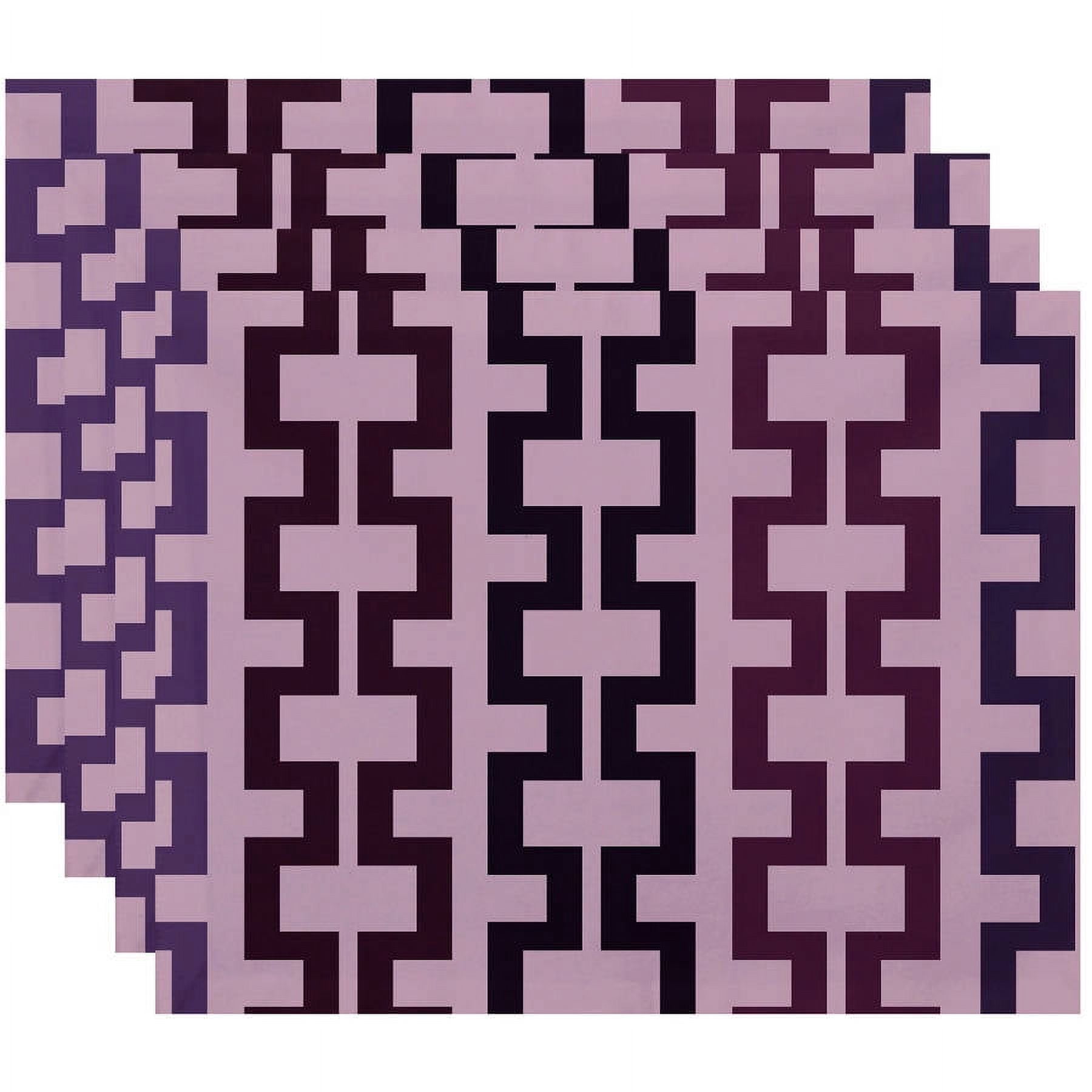 Simply Daisy 18" x 14" Cuff-Links Geometric Print Placemats, Set of 4