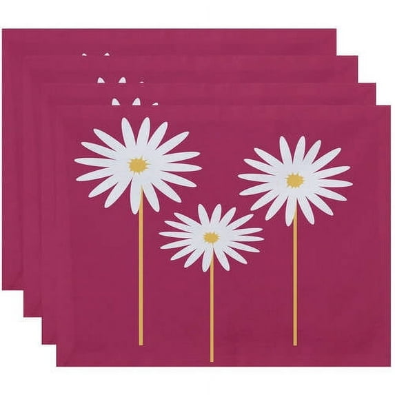 Simply Daisy 18" x 14" Daisy May Floral Print Placemats, Set of 4