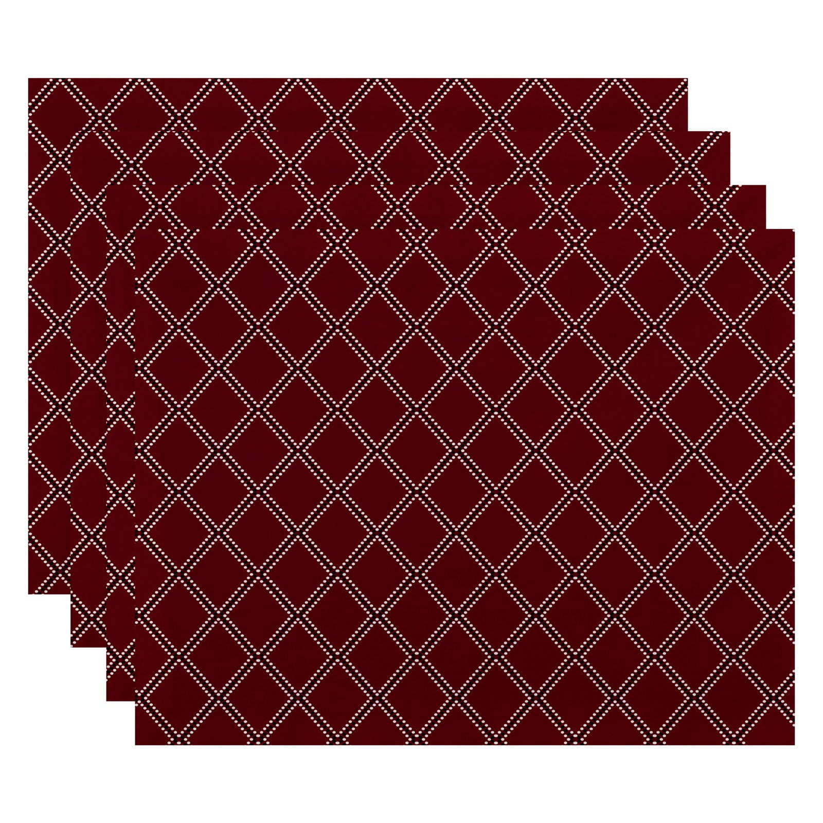 Simply Daisy 18" x 14" Diamond Dots Geometric Print Placemats, Set of 4