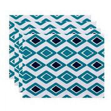 Simply Daisy 18" x 14" Diamond Jive 2 Geometric Print Placemat (Set of 4)