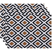 Simply Daisy 18" x 14" Diamond Mayhem Geometric Print Placemats, Set of 4