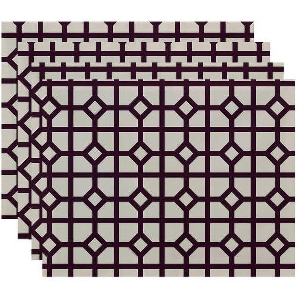 Simply Daisy 18" x 14" Don't Fret Geometric Print Placemats, Set of 4