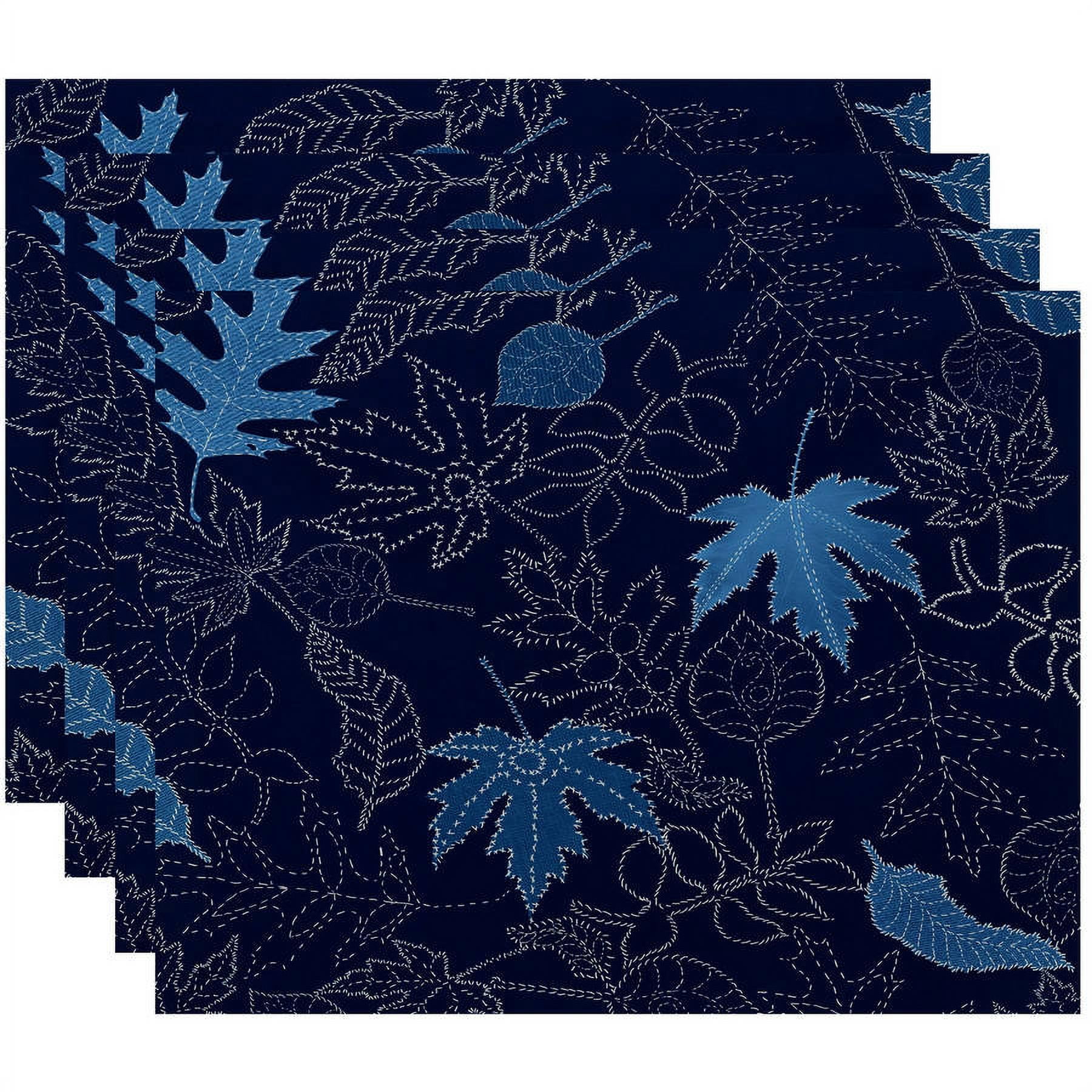 Simply Daisy 18" x 14" Dotted Leaves Floral Print Placemat