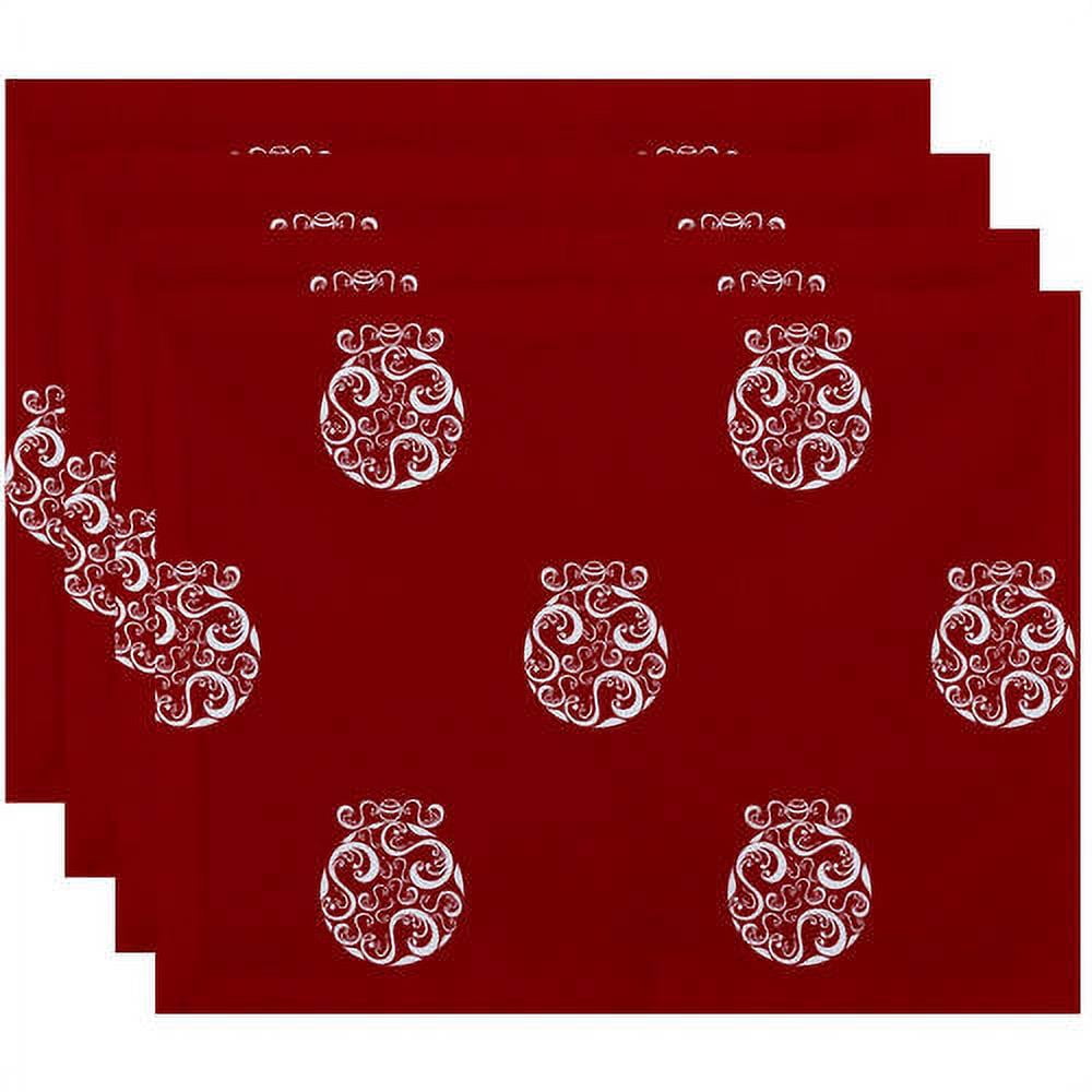 Simply Daisy 18" x 14" Fancy-Bulb Holiday Print Placemat