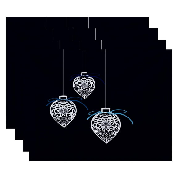 Simply Daisy 18" x 14" Filagree Ornaments Geometric Print Placemats, Set of 4