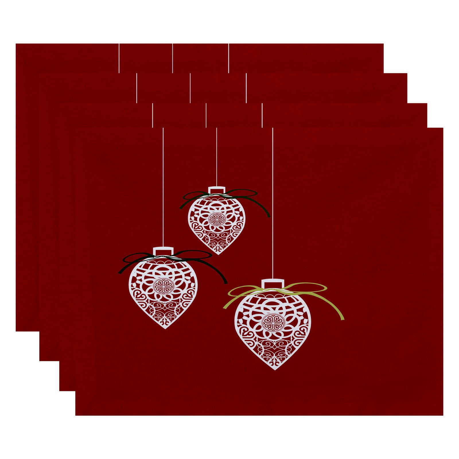 Simply Daisy 18" x 14" Filagree Ornaments Geometric Print Placemats, Set of 4