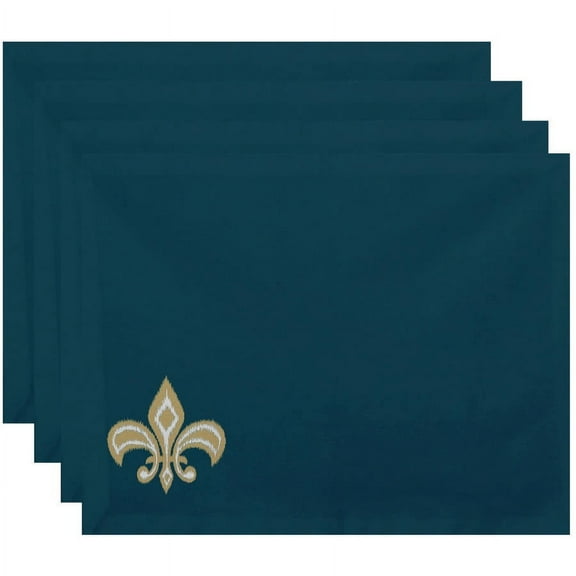 Simply Daisy 18" x 14" Fleur de Lis Ikat Print Placemat